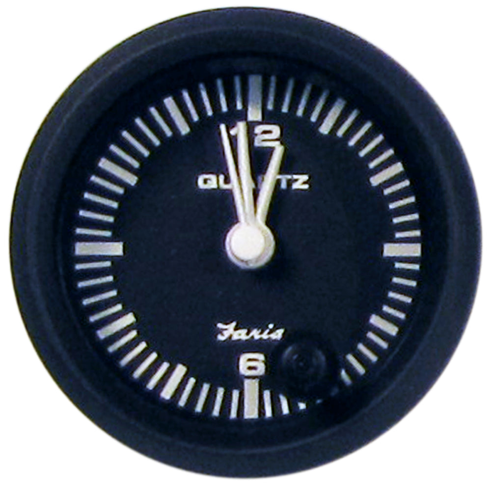 Faria Euro Black 2 Clock  Quartz Analog 12825