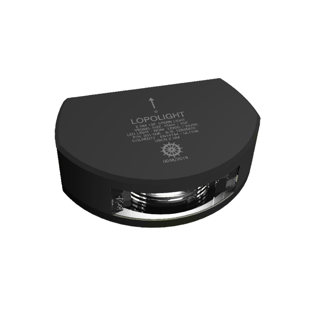 Lopolight Series 301006  Stern Light  2NM  Vertical Mount  White  Black Housing 301006B