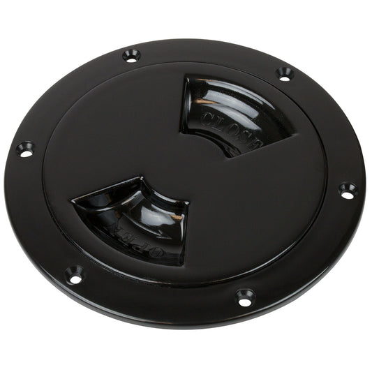 SeaDog QuarterTurn Smooth Deck Plate wInternal Collar  Black  5 3363551