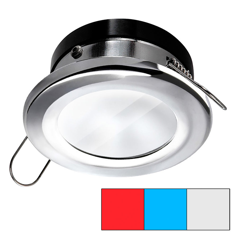 i2Systems Apeiron A1120 Spring Mount Light  Round  Red Cool White  Blue  Polished Chrome A1120Z11HAE