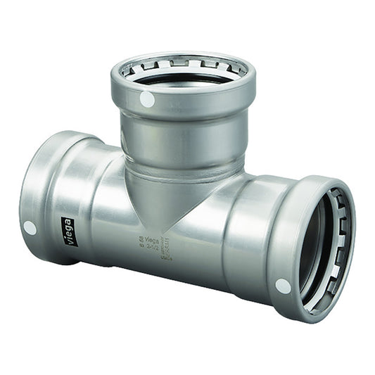 Viega MegaPress 4 Carbon Steel Tee wFKM  Triple Press Connection  Smart Connect Technology 26570