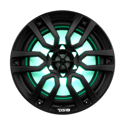 DS18 HYDRO 8 2Way Marine Speakers wRGB LED Lights 375W  Matte Black NXL8BK