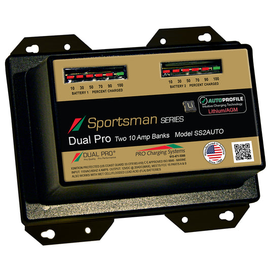 Dual Pro SS2 Auto 20A  2Bank LithiumAGM Battery Charger SS2AUTO