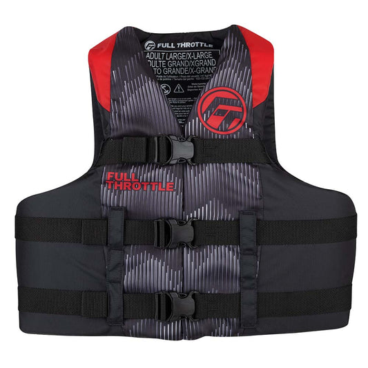 Full Throttle Adult Nylon Life Jacket  2XL4XL  RedBlack 11220010008022