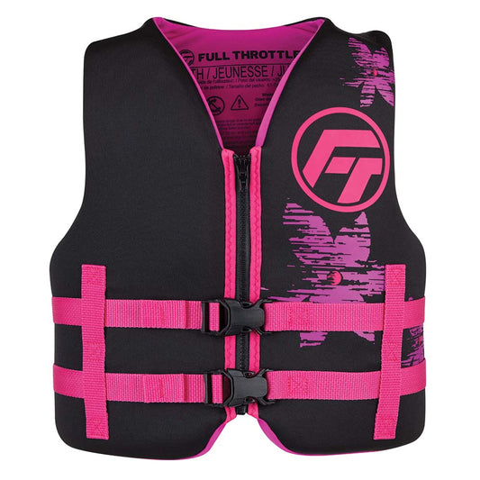 Full Throttle Youth RapidDry Life Jacket  PinkBlack 14210010500222