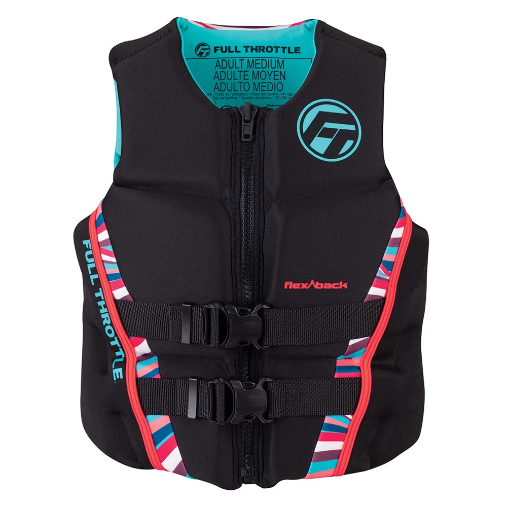 Full Throttle Womens RapidDry FlexBack Life Jacket  Womens XS  PinkBlack 14250010581022