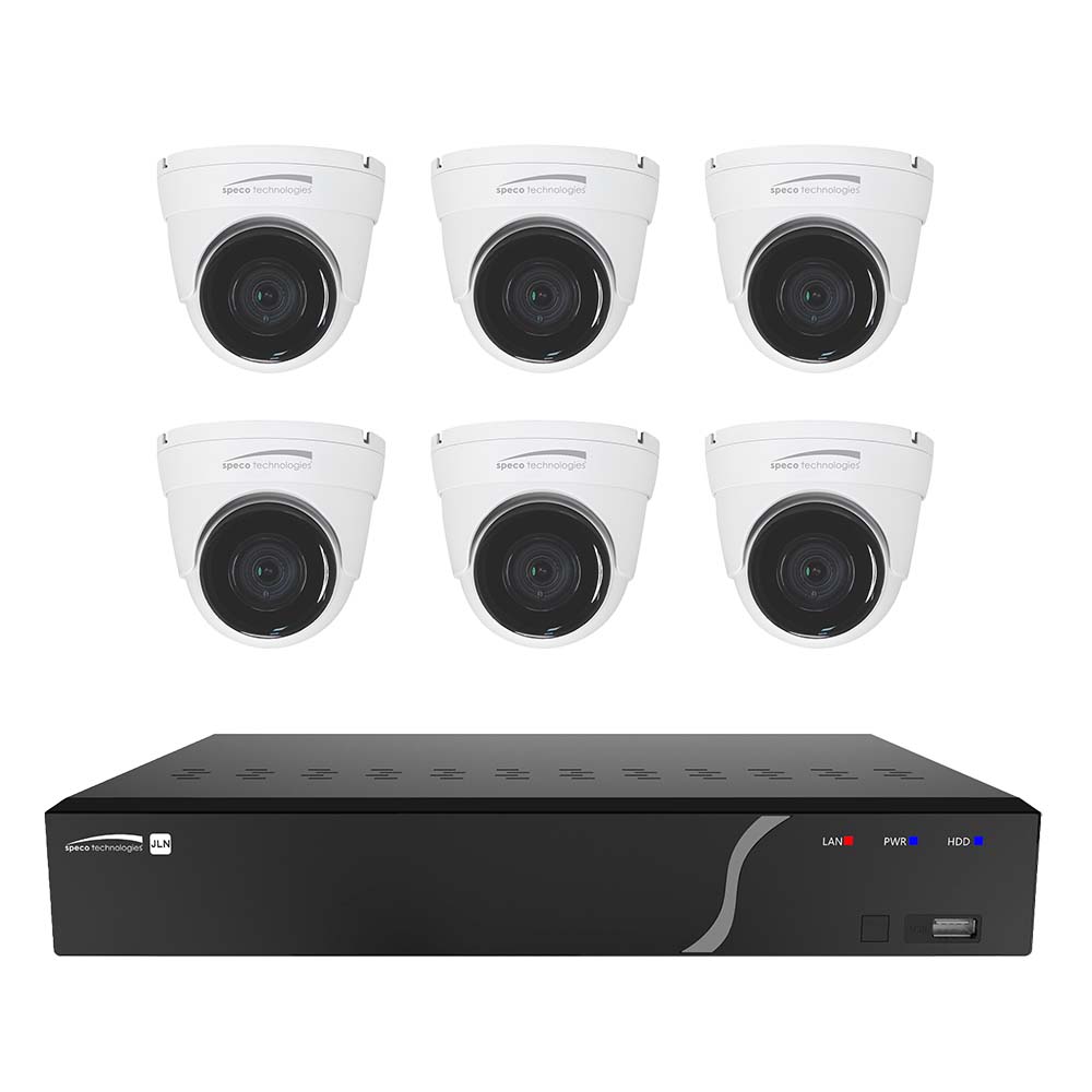 Speco 8 Channel NVR Kit w6 Outdoor IR 5MP IP Cameras 28mm Fixed Lens  2TB ZIPK8N2