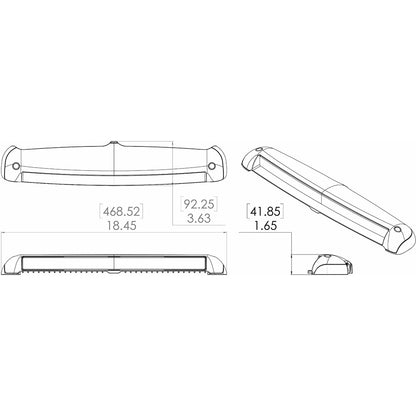 Lumitec Razor Light Bar  Spot  White Housing wInverted Logo Flush Mount 101603
