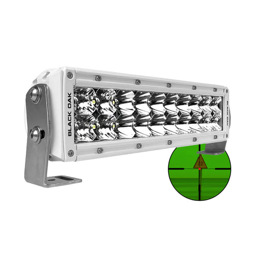 Black Oak Pro Series 30 10 850nm Infrared Marine LED Double Row Light Bar  Combo Optics  White Housing 10MIR850