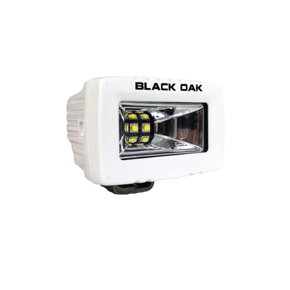 Black Oak 2 Marine Spreader Light  Scene Optics  White Housing  Pro Series 30 2MSS