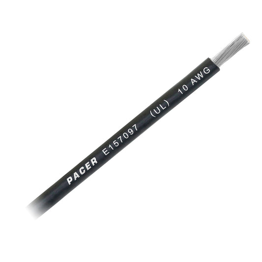 Pacer Black 10 AWG Battery Cable  Sold By The Foot WUL10BKFT