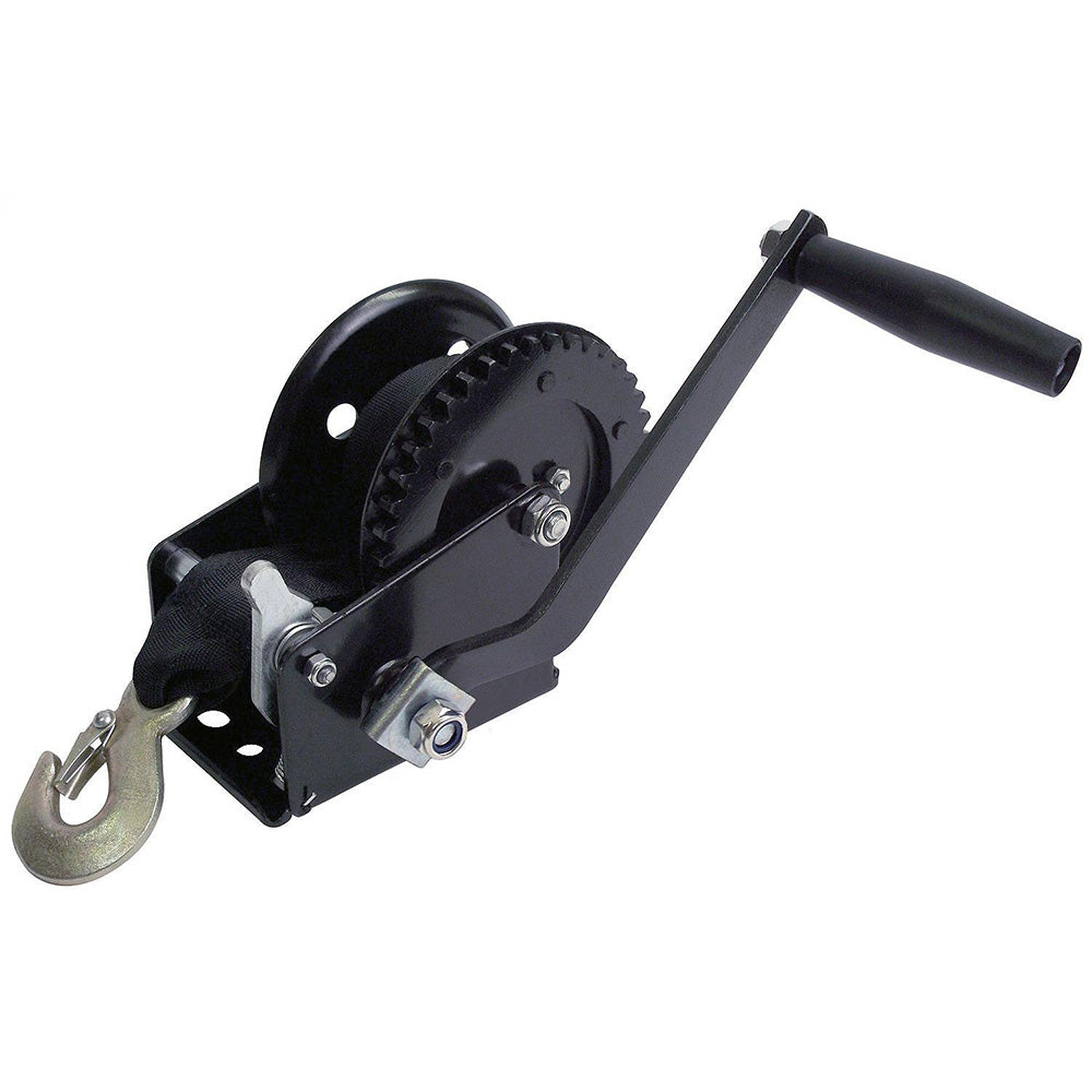 Attwood 1200 lb Single Drive Winch  2 x 20 Nylon Strap 111494