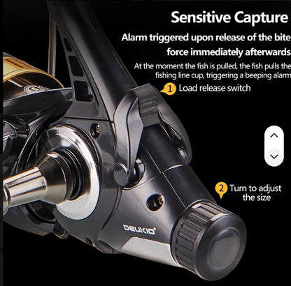 Warrior RA Series Dual Drag Spinning Reel Front & Rear Brake System Bait Clicker Alarm