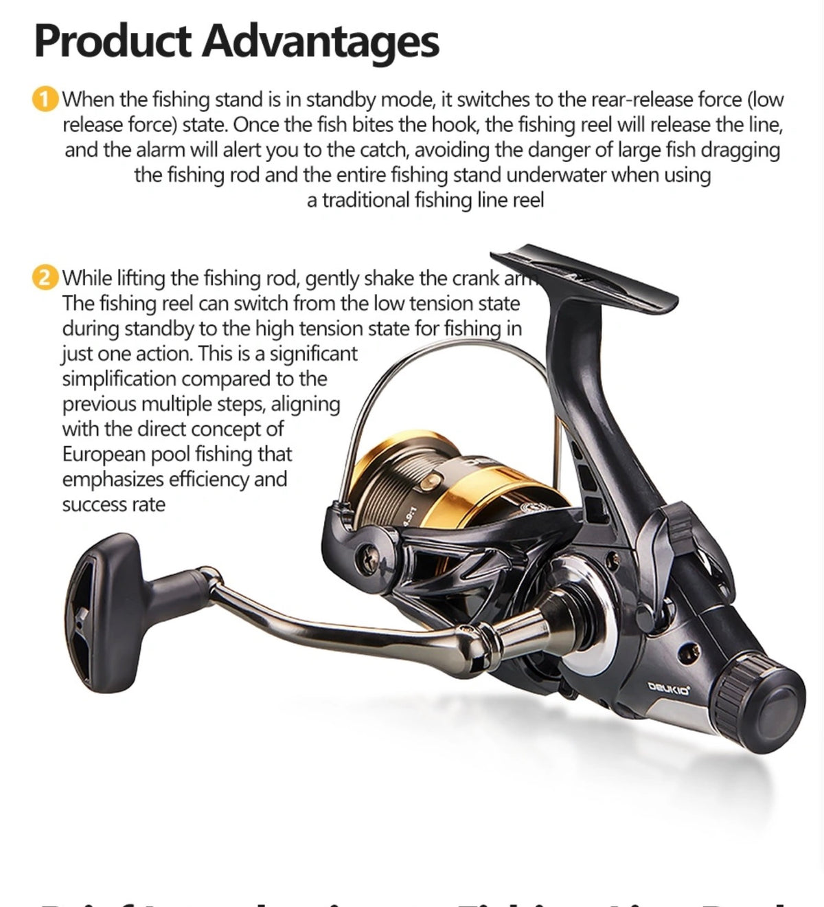 Warrior RA Series Dual Drag Spinning Reel Front & Rear Brake System Bait Clicker Alarm