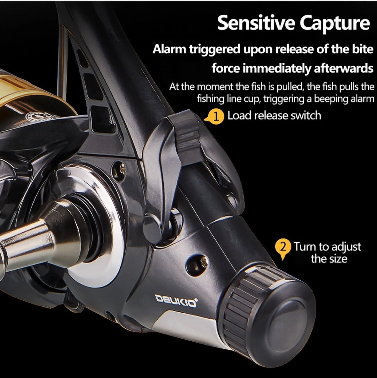 Warrior RA Series Dual Drag Spinning Reel Front & Rear Brake System Bait Clicker Alarm