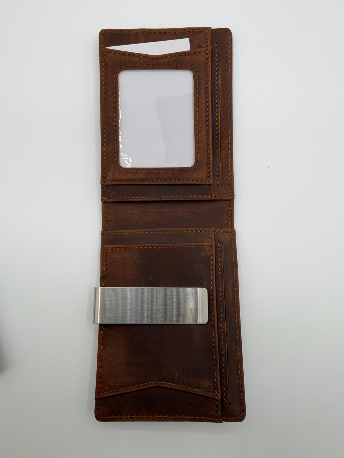Leather RFID Pocket Wallet with Money Clip (10 Card Capacity)