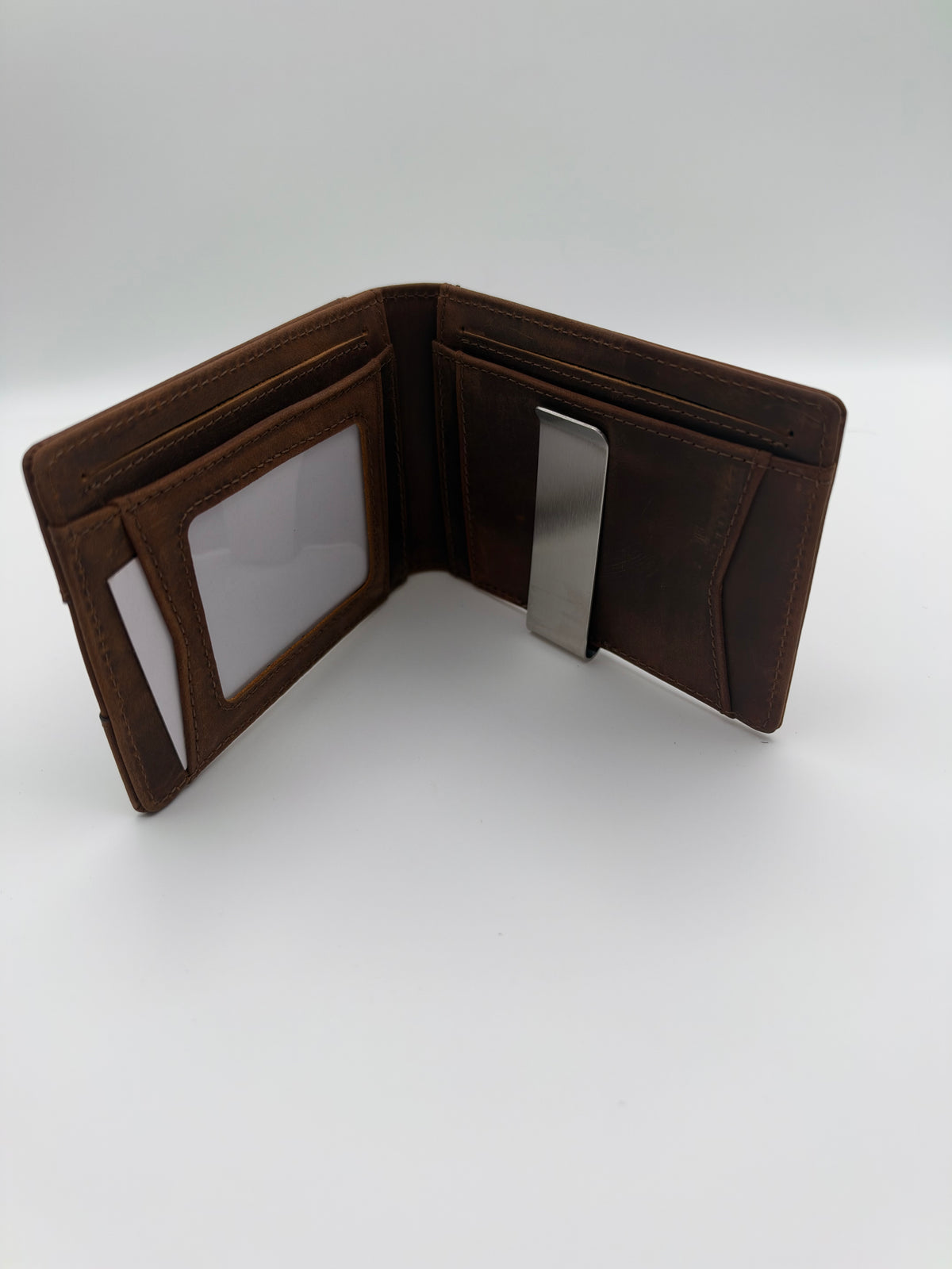 Leather RFID Pocket Wallet with Money Clip (10 Card Capacity)